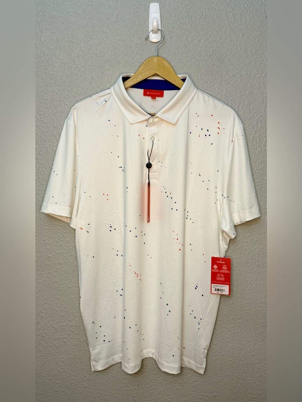 NWT Redvanly | Hanson Performance Golf Polo Splatter  | Size XL